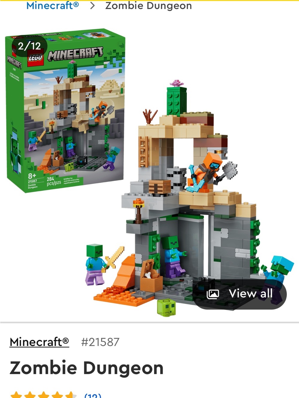 Lego Minecraft Zombie Dungeon - Tan, Gray, Green, Orange, Blue